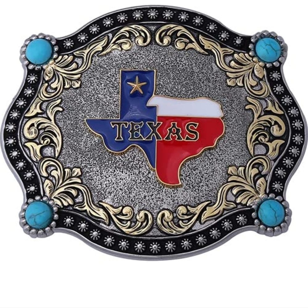 New Western Texas Belt Buckle 3.5×2.75 Fits 1.5 Belts.
